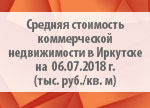 Средняя стоимость коммерческой недвижимости в Иркутске на  06.07.2018 г. (тыс. руб./кв. м)