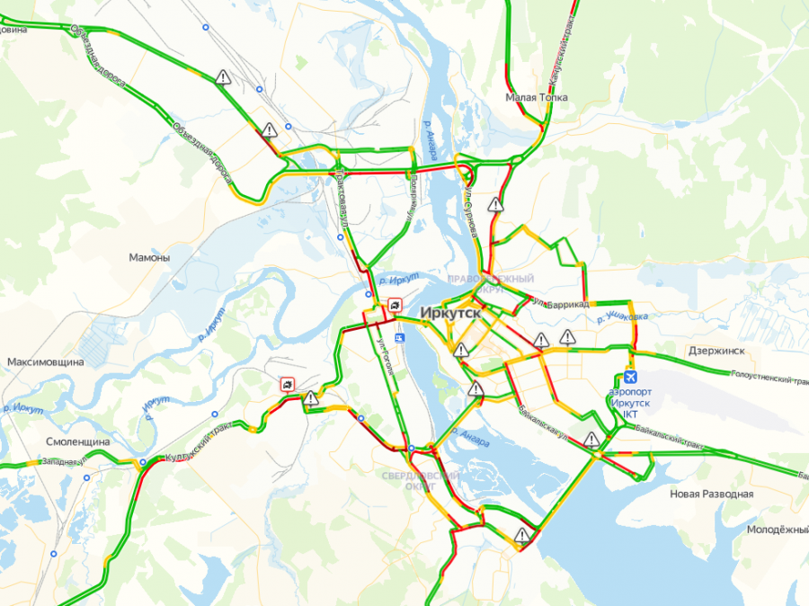 Карта пробок иркутск онлайн