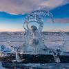 <p>Работа «Время-песок», победившая в конкурсе ледовых скульптур на Olkhon Ice Fest – 2021<br />
Фото В.Вахрушева</p>
