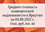 Средняя стоимость коммерческой недвижимости в Иркутске на 04.08.2022 г. (тыс. руб./кв. м)