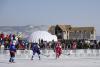 Звезды спорта сыграли в хоккей с губернатором Иркутской области на льду Байкала